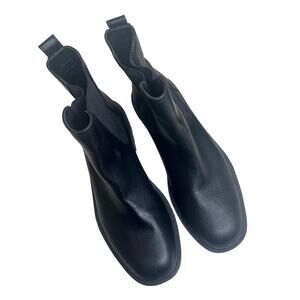 KENNETH COLE REACTION Women's 8.5 Salt Lug Chelsea Boot Shoe Black Winter Chunky